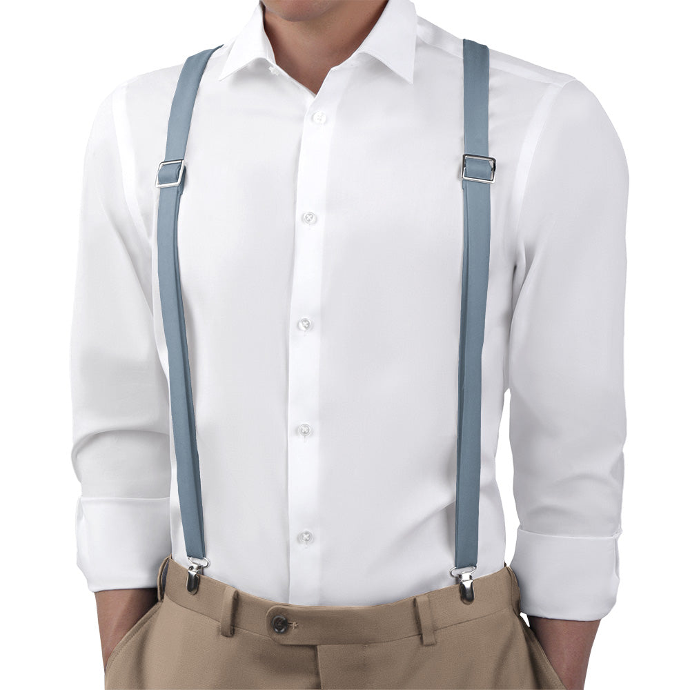 Azazie Dusty Blue Suspenders - Main View - Knotty Tie Co.