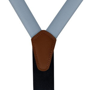 Azazie Dusty Blue Suspenders - Vegan Leather Y-Back - Knotty Tie Co.