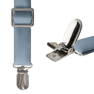 Azazie Dusty Blue Suspenders - Hardware and Strap - Knotty Tie Co.