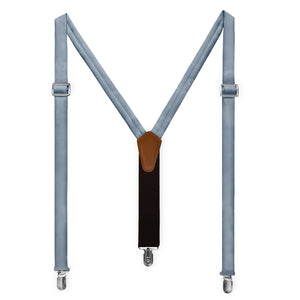 Azazie Dusty Blue Suspenders - Full Front View - Knotty Tie Co.