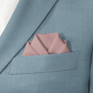 Azazie Dusty Rose Pocket Square - Scalloped Fold - Knotty Tie Co.