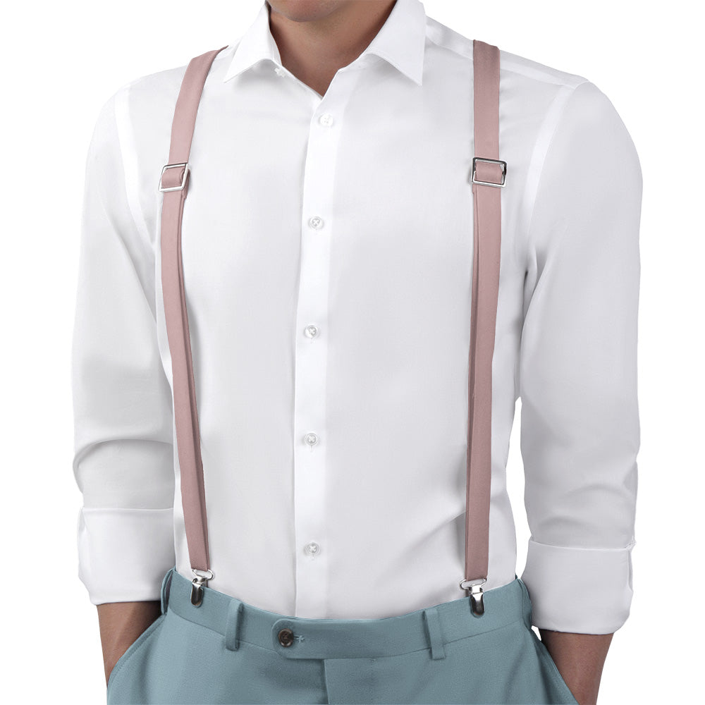 Azazie Dusty Rose Suspenders - Main View - Knotty Tie Co.