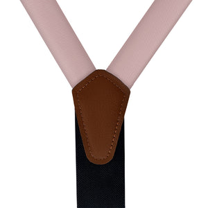 Azazie Dusty Rose Suspenders - Vegan Leather Y-Back - Knotty Tie Co.