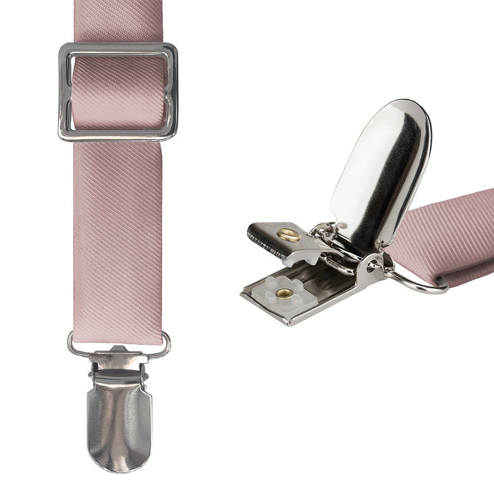 Azazie Dusty Rose Suspenders - Hardware and Strap - Knotty Tie Co.