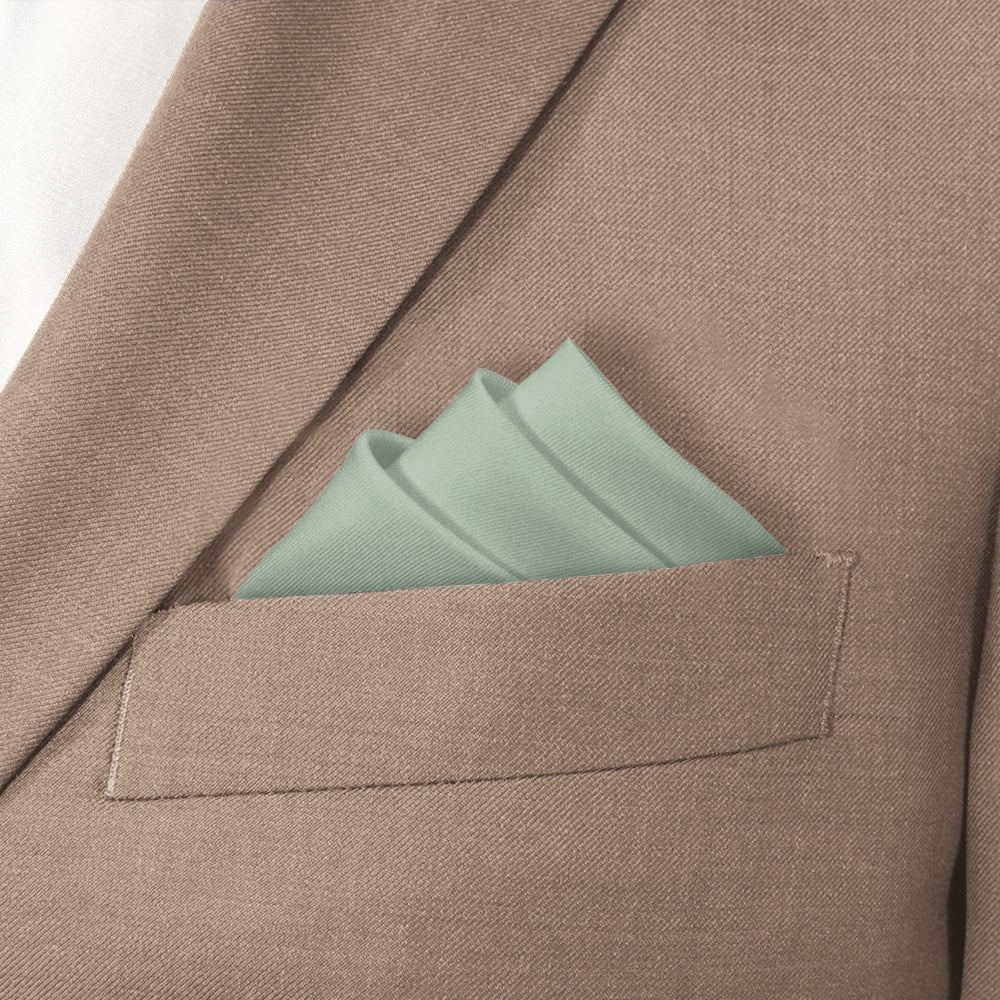 Azazie Dusty Sage Pocket Square - Stairs Fold - Knotty Tie Co.