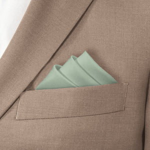 Azazie Dusty Sage Pocket Square - Stairs Fold - Knotty Tie Co.