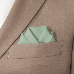 Azazie Dusty Sage Pocket Square - Scalloped Fold - Knotty Tie Co.