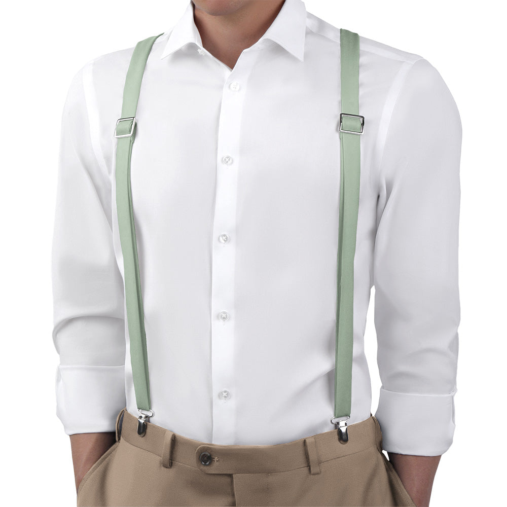 Azazie Dusty Sage Suspenders - Main View - Knotty Tie Co.