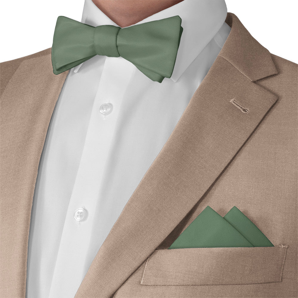 Azazie Eucalyptus Pocket Square - Matching Bow Tie - Knotty Tie Co.