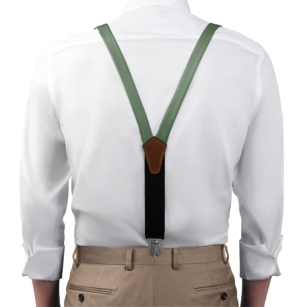 Azazie Eucalyptus Suspenders - On Model Front View - Knotty Tie Co.