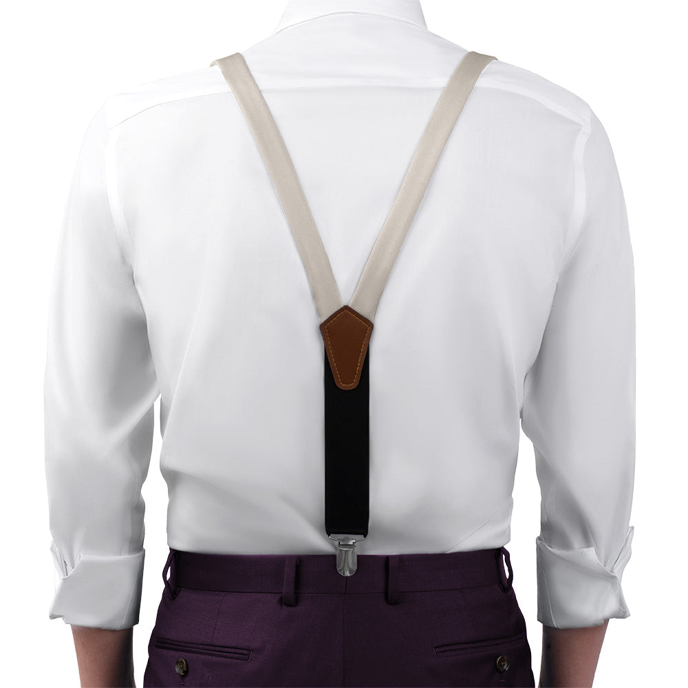 Azazie Frost Suspenders - On Model Front View - Knotty Tie Co.