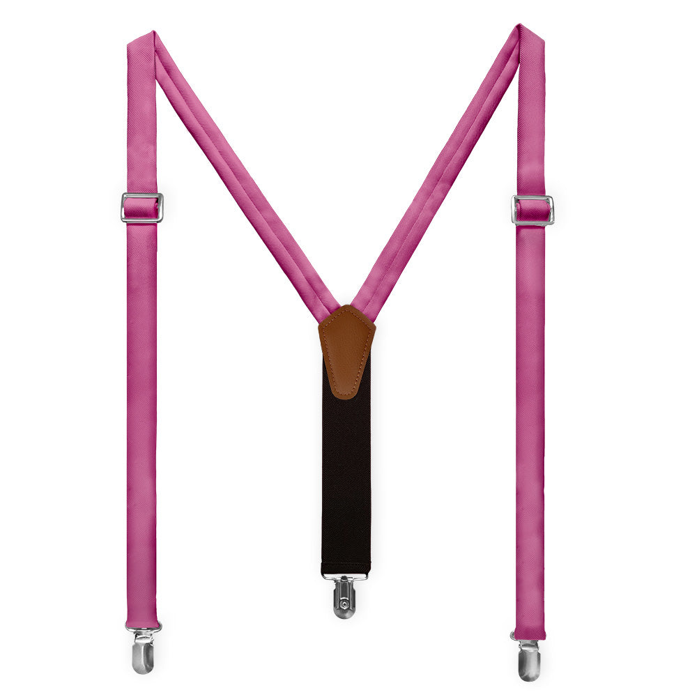 Azazie Fuchsia Suspenders - Full Front View - Knotty Tie Co.