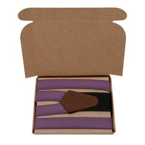 Azazie Grape Suspenders - Kraft Gift Box Packaging - Knotty Tie Co.