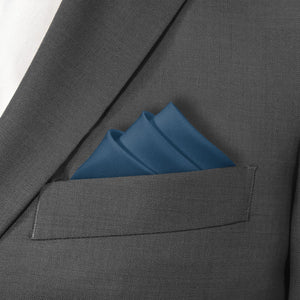 Azazie Ink Blue Pocket Square - Stairs Fold - Knotty Tie Co.