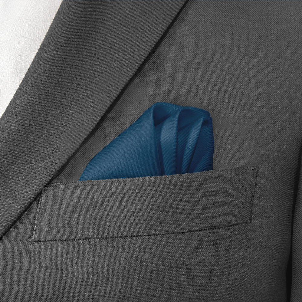 Azazie Ink Blue Pocket Square - Wave Fold - Knotty Tie Co.