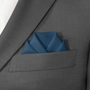 Azazie Ink Blue Pocket Square - Scalloped Fold - Knotty Tie Co.