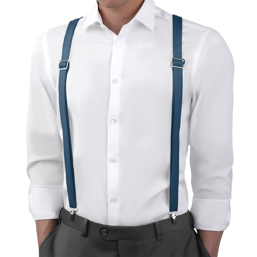 Azazie Ink Blue Suspenders - Main View - Knotty Tie Co.