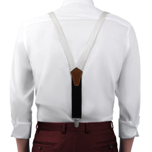 Azazie Ivory Suspenders - On Model Front View - Knotty Tie Co.