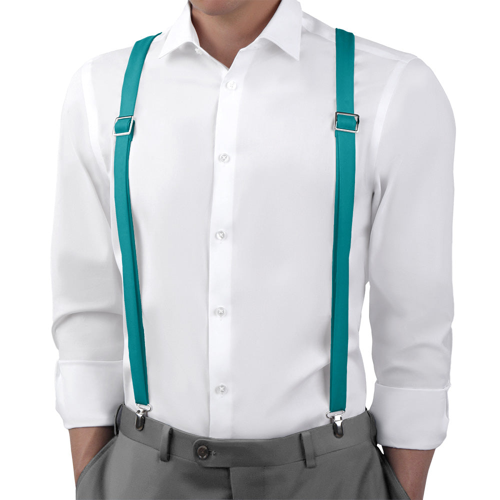 Azazie Jade Suspenders - On Model Back View - Knotty Tie Co.