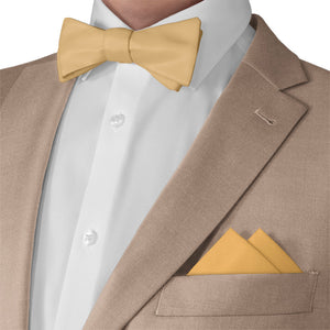 Azazie Marigold Pocket Square - Matching Bow Tie - Knotty Tie Co.