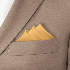 Azazie Marigold Pocket Square - Stairs Fold - Knotty Tie Co.