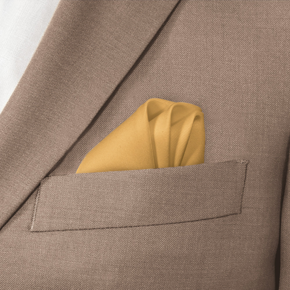 Azazie Marigold Pocket Square - Wave Fold - Knotty Tie Co.