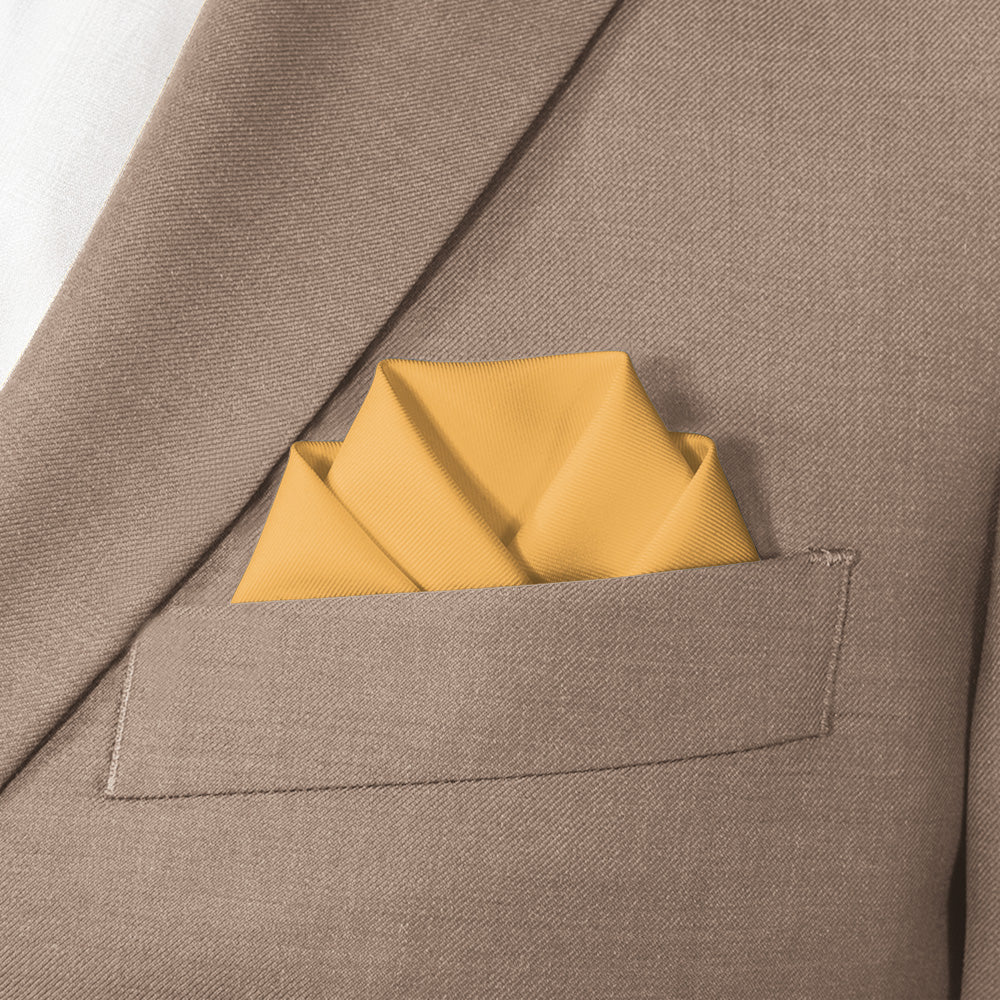 Azazie Marigold Pocket Square - Scalloped Fold - Knotty Tie Co.