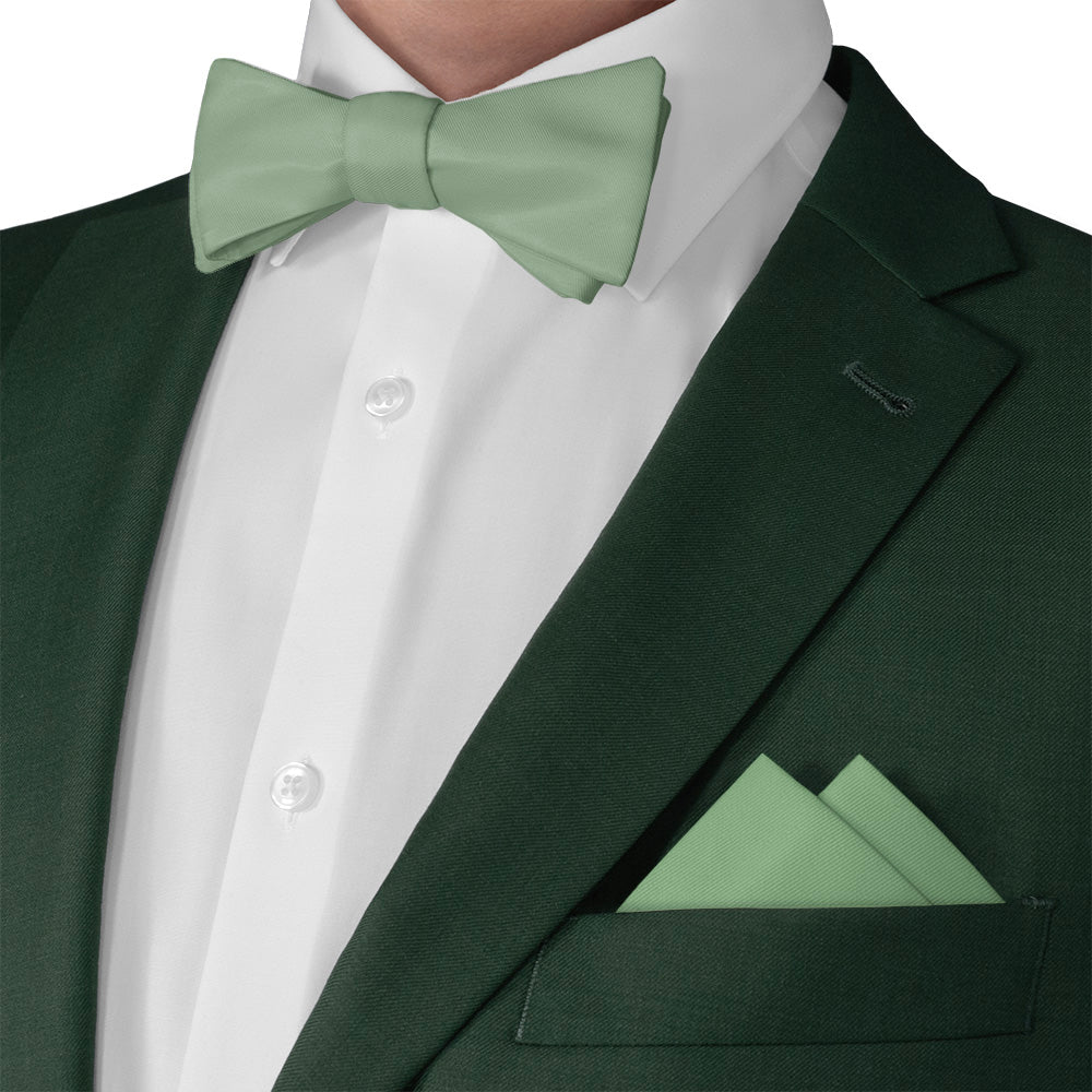 Azazie Matcha Pocket Square - Matching Bow Tie - Knotty Tie Co.