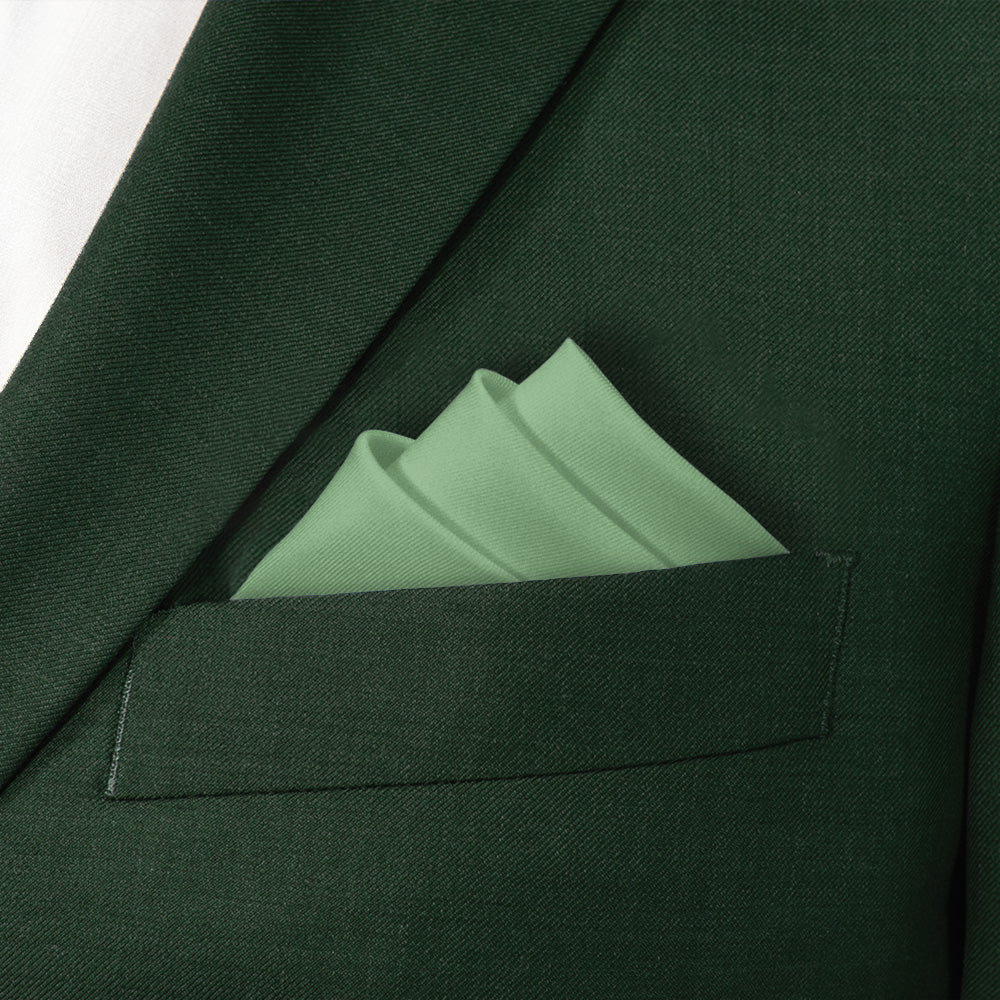 Azazie Matcha Pocket Square - Stairs Fold - Knotty Tie Co.