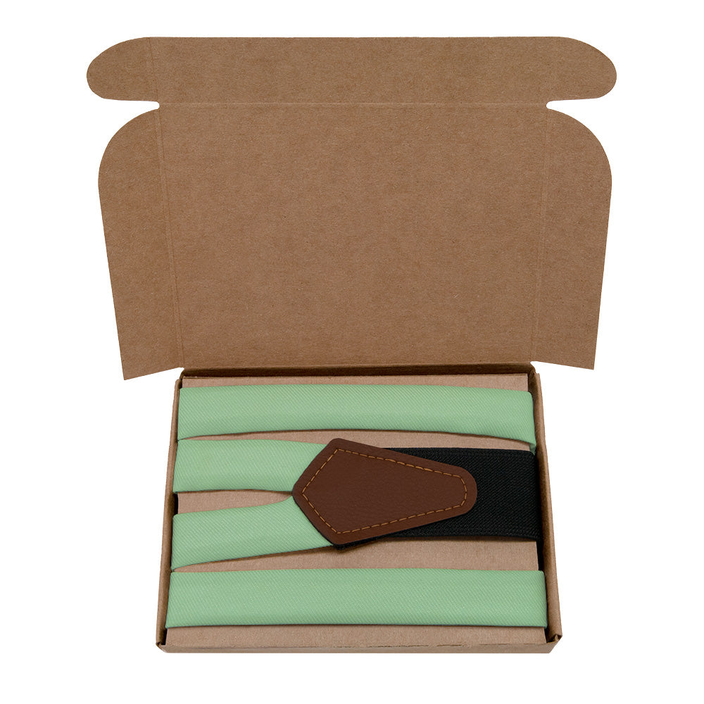 Azazie Matcha Suspenders - Kraft Gift Box Packaging - Knotty Tie Co.