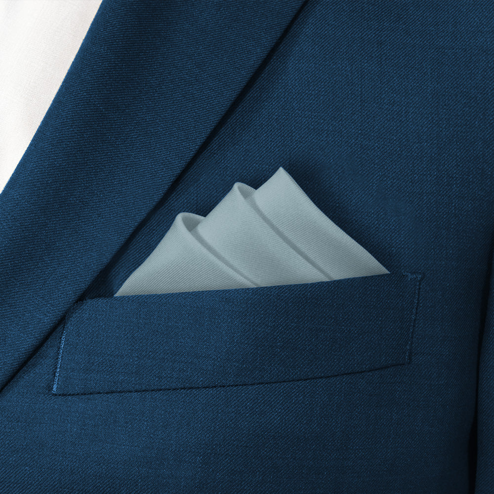 Azazie Moody Blue Pocket Square - Stairs Fold - Knotty Tie Co.