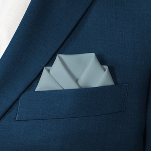 Azazie Moody Blue Pocket Square - Scalloped Fold - Knotty Tie Co.