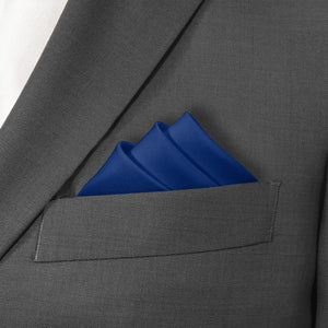 Azazie Navy Blue Pocket Square - Stairs Fold - Knotty Tie Co.