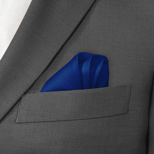 Azazie Navy Blue Pocket Square - Wave Fold - Knotty Tie Co.