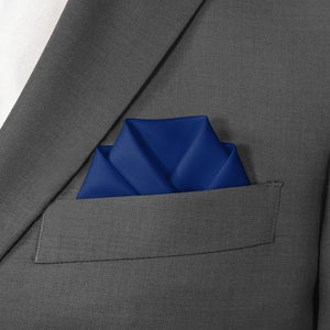 Azazie Navy Blue Pocket Square - Scalloped Fold - Knotty Tie Co.