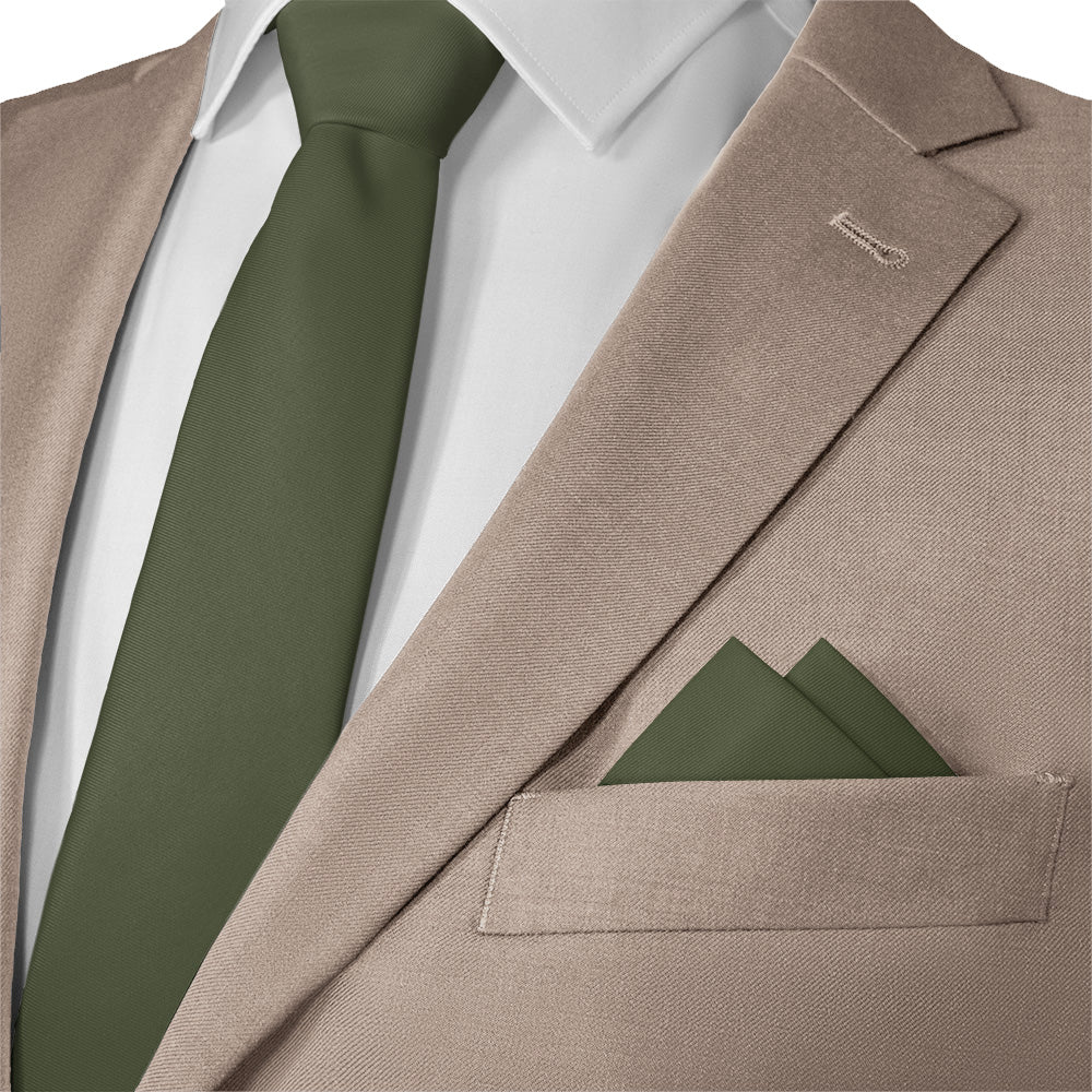 Azazie Olive Pocket Square - 12" Square - Knotty Tie Co.