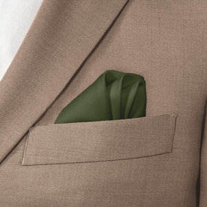 Azazie Olive Pocket Square - Wave Fold - Knotty Tie Co.