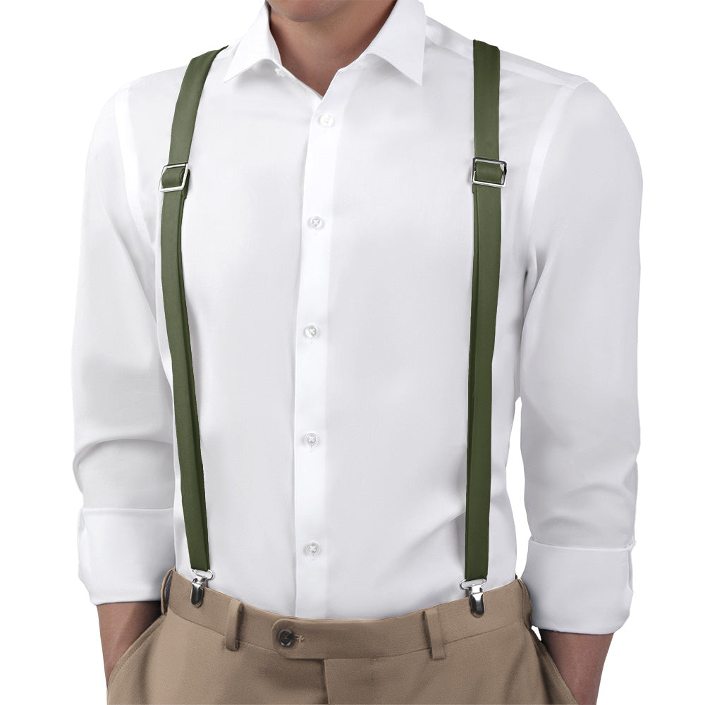 Azazie Olive Suspenders - Main View - Knotty Tie Co.