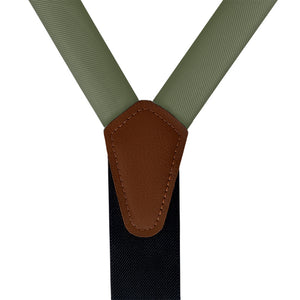 Azazie Olive Suspenders - Vegan Leather Y-Back - Knotty Tie Co.