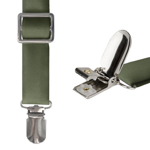 Azazie Olive Suspenders - Hardware and Strap - Knotty Tie Co.