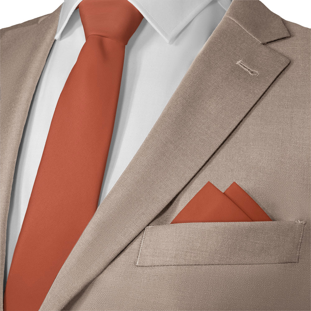 Azazie Paprika Pocket Square - 12" Square - Knotty Tie Co.