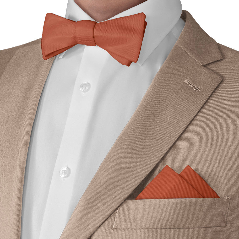 Azazie Paprika Pocket Square - Matching Bow Tie - Knotty Tie Co.