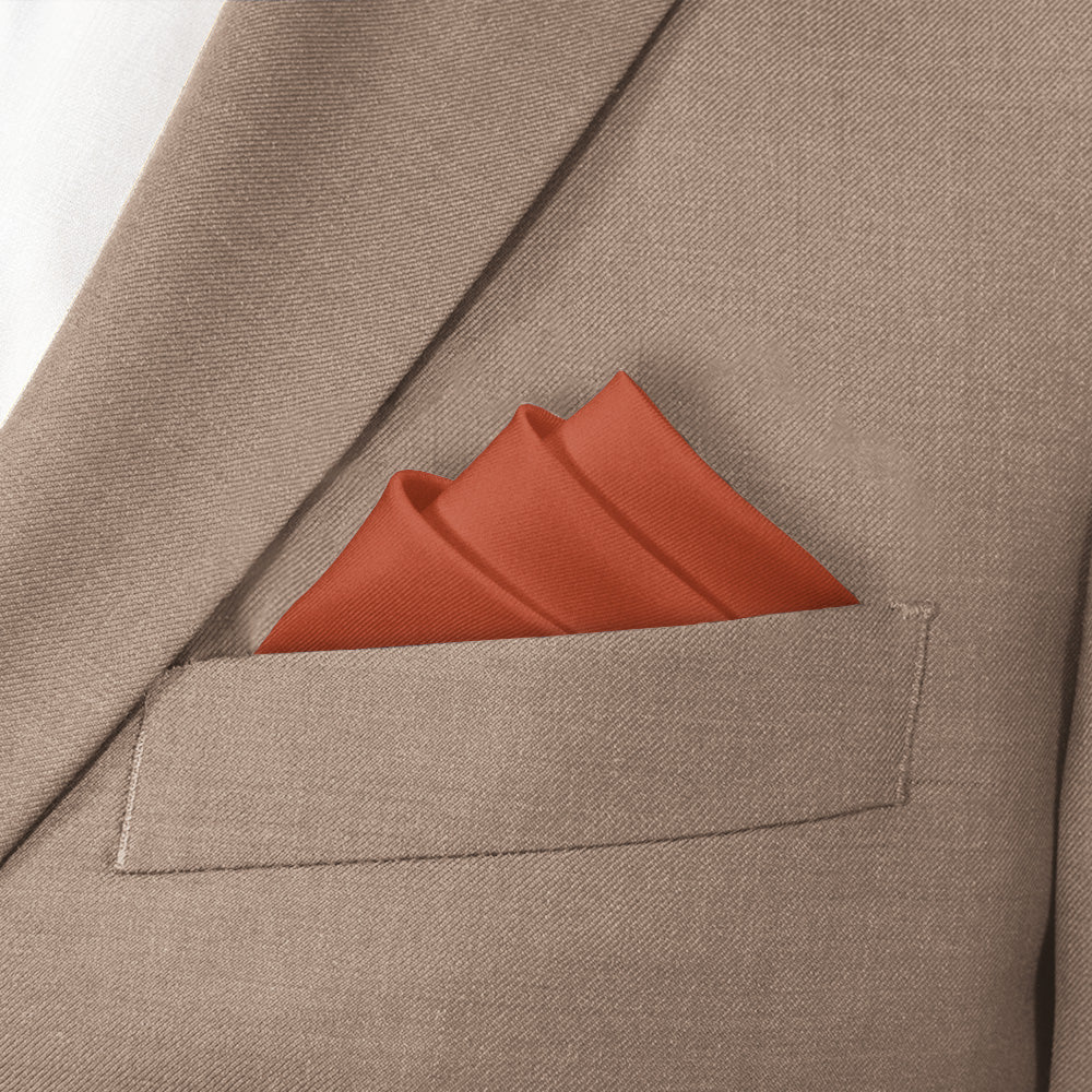 Azazie Paprika Pocket Square - Stairs Fold - Knotty Tie Co.