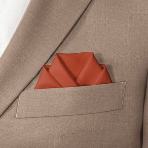 Azazie Paprika Pocket Square - Scalloped Fold - Knotty Tie Co.