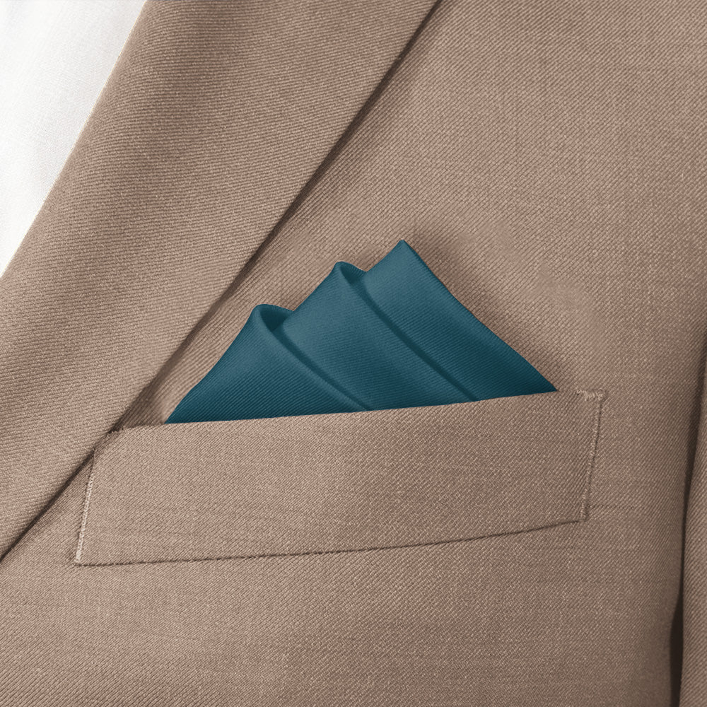 Azazie Peacock Pocket Square - Stairs Fold - Knotty Tie Co.