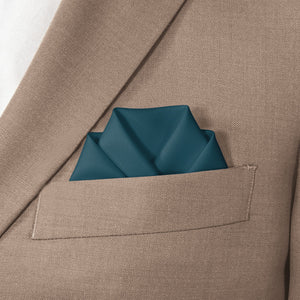 Azazie Peacock Pocket Square - Scalloped Fold - Knotty Tie Co.