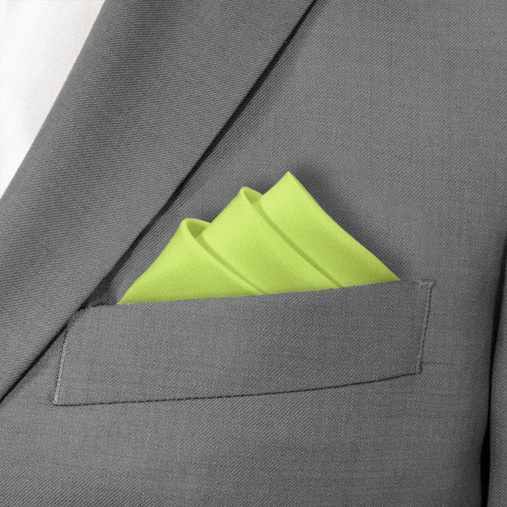 Azazie Pear Pocket Square - Stairs Fold - Knotty Tie Co.