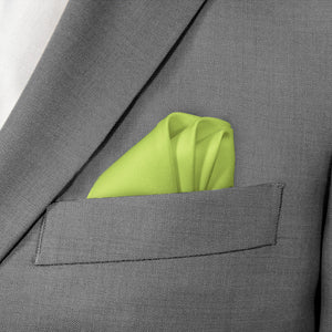 Azazie Pear Pocket Square - Wave Fold - Knotty Tie Co.