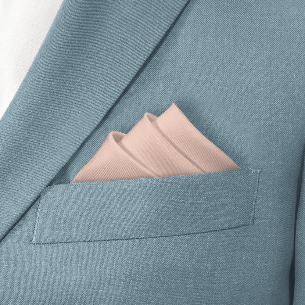 Azazie Pearl Pink Pocket Square - Stairs Fold - Knotty Tie Co.