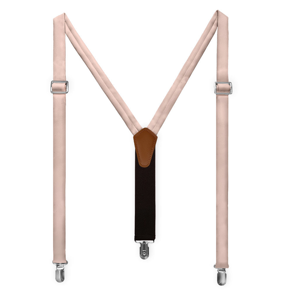 Azazie Pearl Pink Suspenders - Full Front View - Knotty Tie Co.